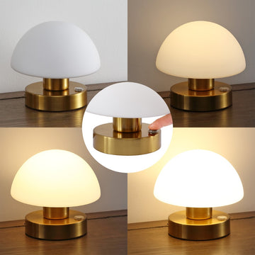 Zoe 5.75" Bohemian Farmhouse Iron Rechargeable Integrated LED Table Lamp - JONATHAN Y